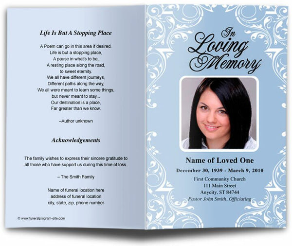 Victoria Funeral Program Template | DIY Funeral Programs – Funeral ...