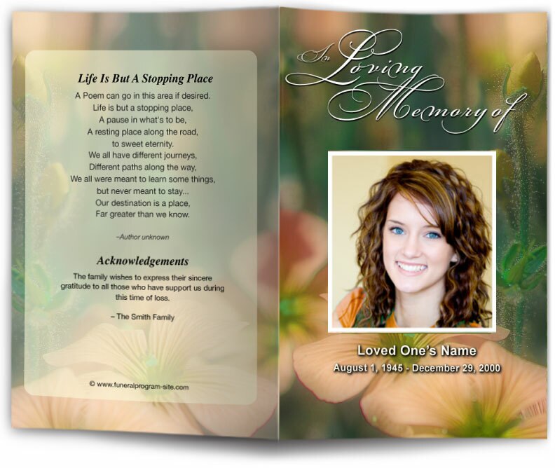 Floral Funeral Program Template | Funeral Program Site – Funeral ...