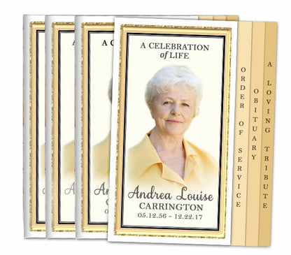 24K 8-Sided Graduated Funeral Program Design & Print (Pack 50).