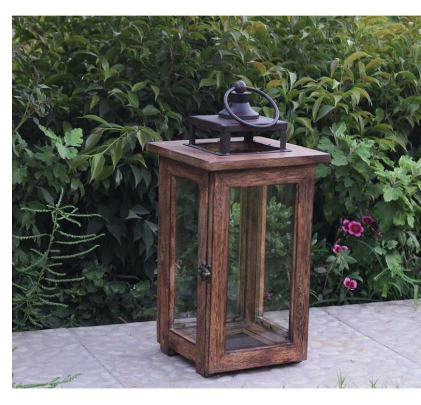 Those We Love Solid Wood Outdoor Memorial Lantern With Wax Candle.