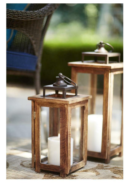 Those We Love Solid Wood Outdoor Memorial Lantern With Wax Candle.