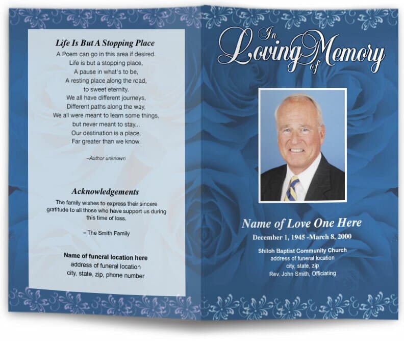 Passion Funeral Program Template.