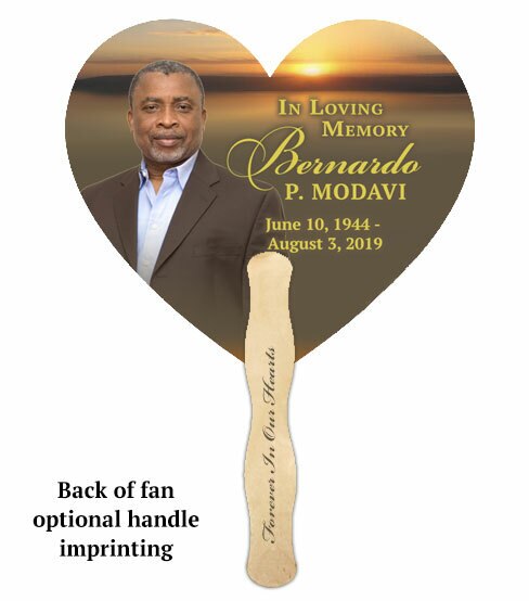 Kenya Personalized Heart Memorial Fan (Pack of 10).