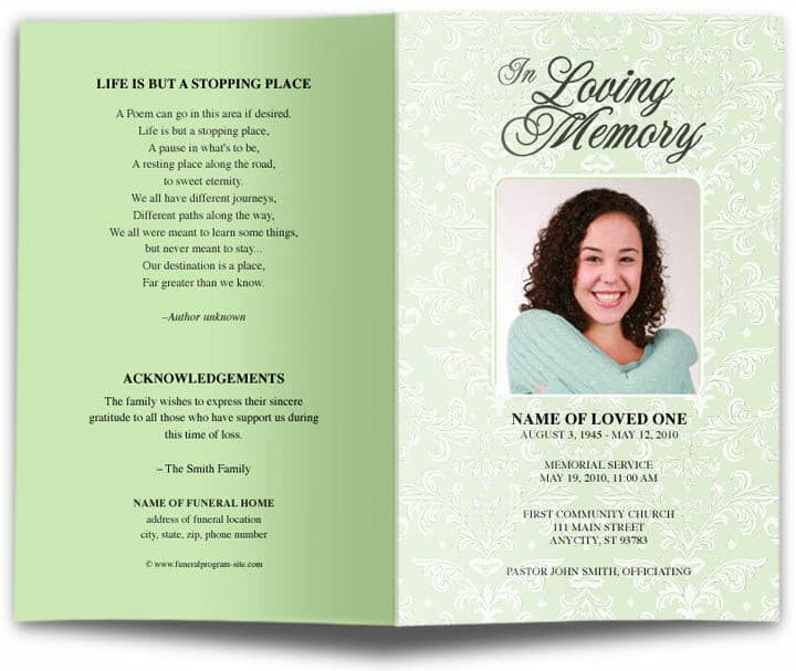 Sachet Funeral Program Template | DIY Funeral Programs – Funeral ...