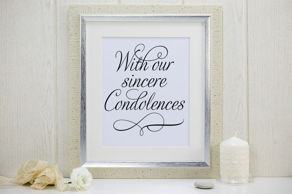 Sincere Condolences Word Art.