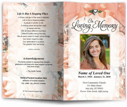 Amethyst Funeral Program Template.