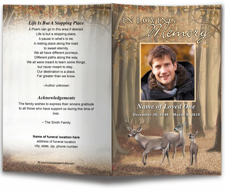 Deer Funeral Program Template.