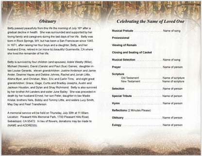 Deer Funeral Program Template.