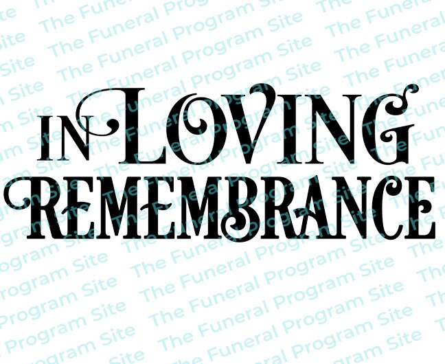 In Loving Remembrance Funeral Program Title.