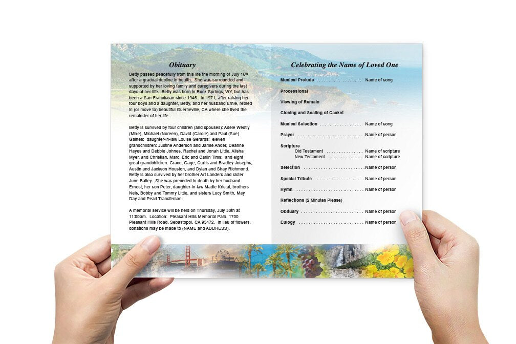 California Funeral Program Template.