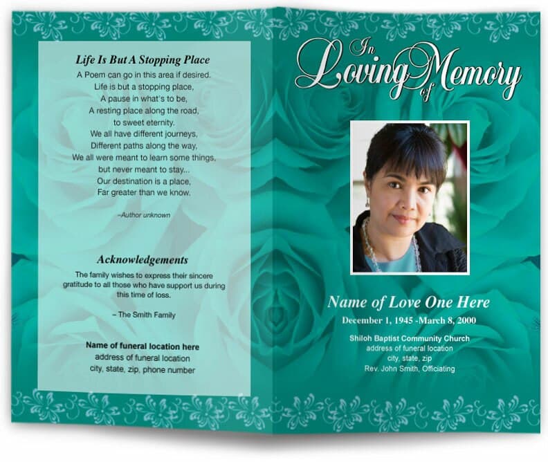 Passion Funeral Program Template.