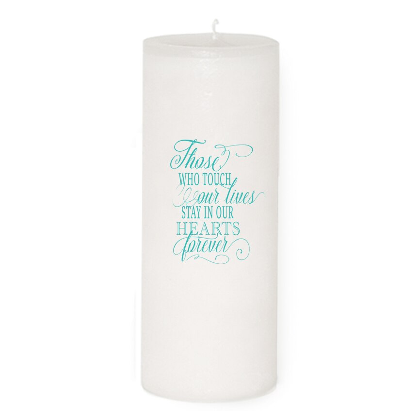 Dedication Personalized Wax Pillar Memorial Candle.