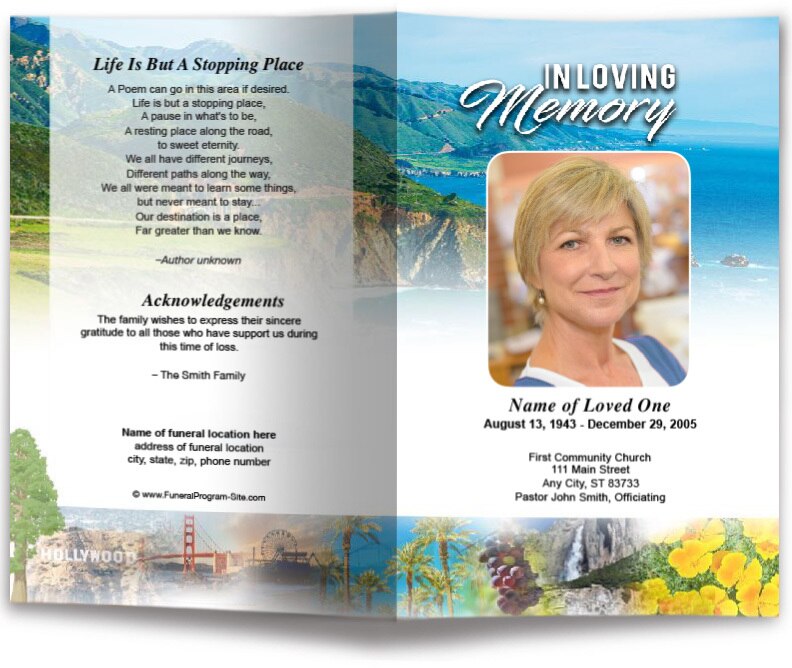 California Funeral Program Template – Funeral Program-Site Funeral ...