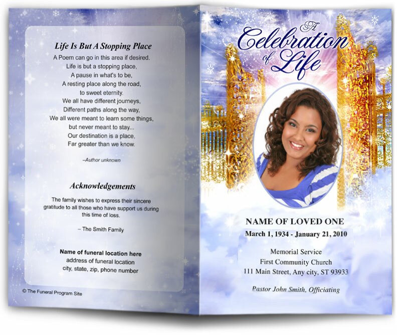 Pathway Funeral Program Template | DIY Funeral Programs – Funeral ...