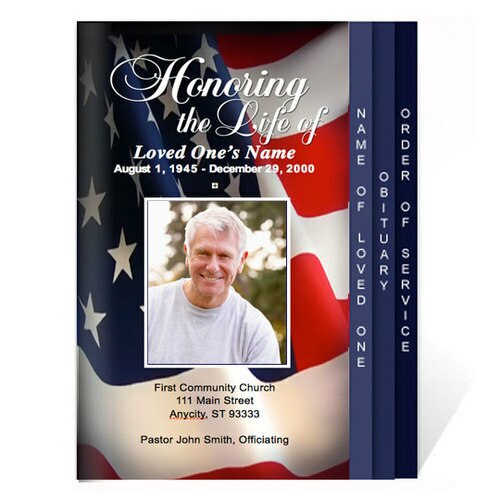 US Flag 8-Sided Graduated Funeral Program Template – Funeral Program ...