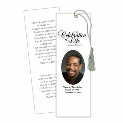 Classic Memorial Bookmark Template.