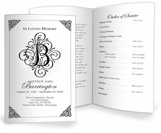 Funeral B Monogram Template | Funeral Programs – Funeral Program-Site ...