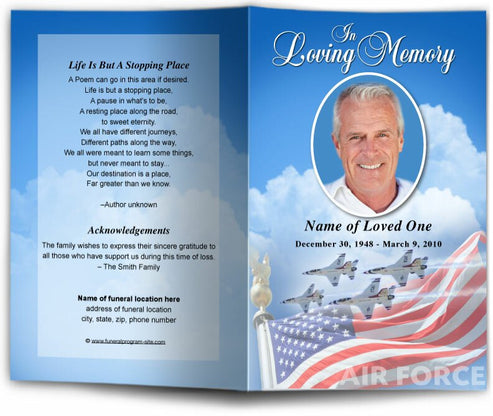 Air Force Funeral Program Template | DIY Funeral Program – Funeral ...