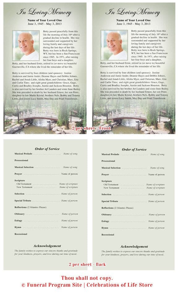 Bridge Funeral Flyer Template.