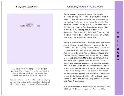 Glorify 8-Sided Graduated Funeral Program Template.