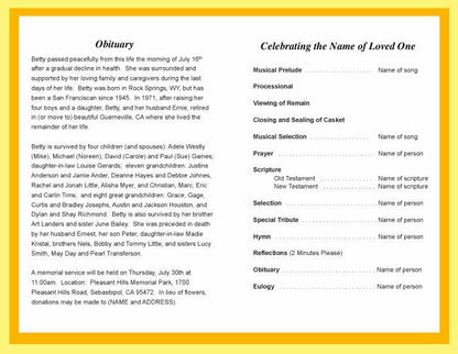 Summit Funeral Program Template.