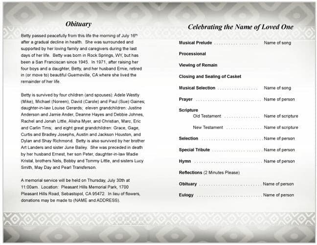 Nigeria Funeral Program Template.