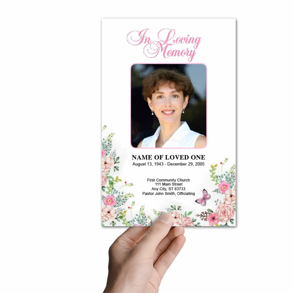 Charisma Watercolor Funeral Program Template.