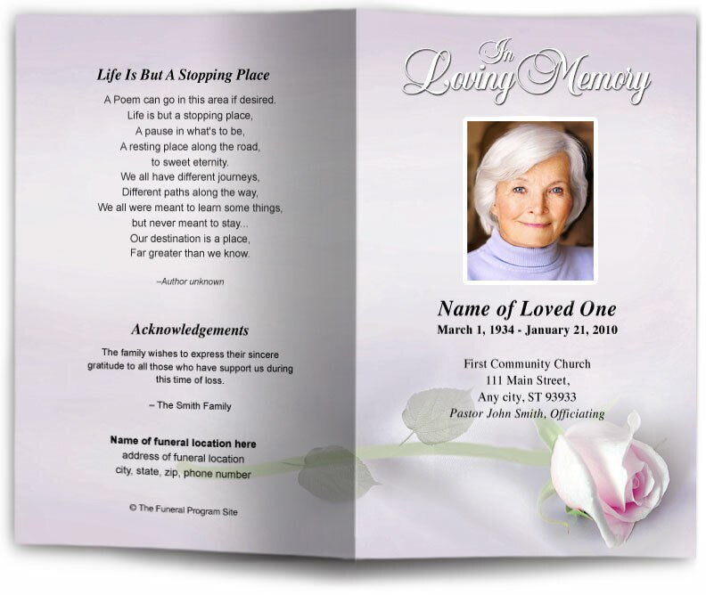 Beloved Funeral Program Template | Funeral Programs Site – Funeral ...