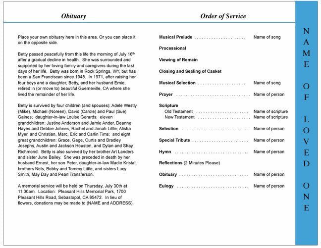 Devotion 4-Sided Graduated Funeral Program Template.