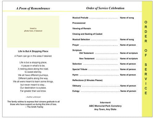 Sunny 8-Sided Graduated Program Template.