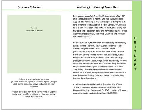 Lotus 8-Sided Funeral Graduated Program Template.