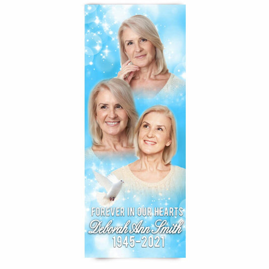 Funeral Banner 24 x 60 - Blue Sparkle.