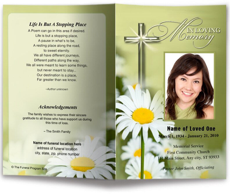 Daisy Letter Single Fold Program Template.