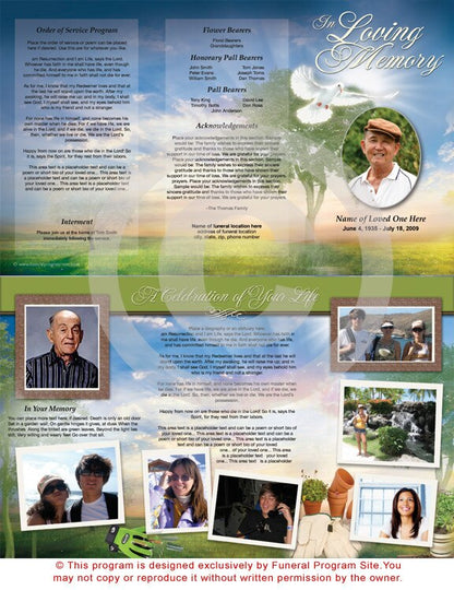 Gardener TriFold Funeral Brochure Template.