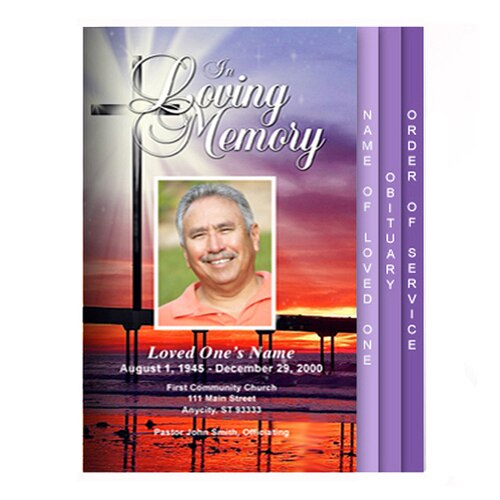 Glorify 8-Sided Graduated Funeral Program Template.