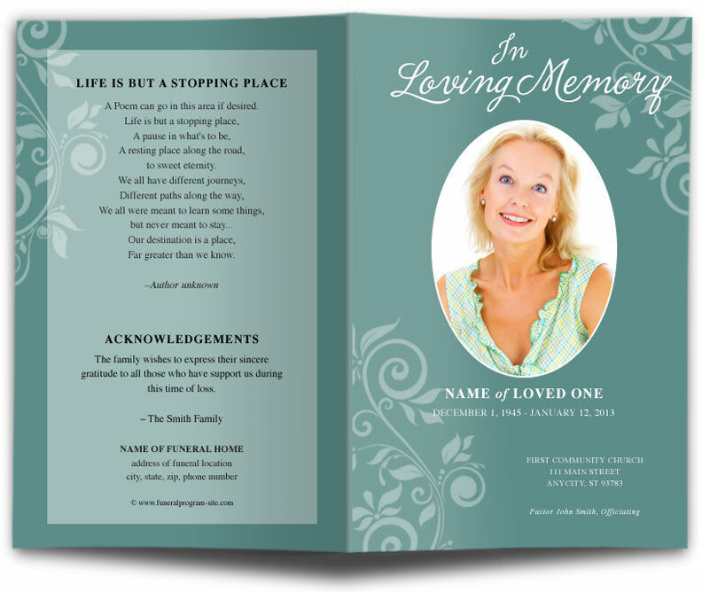 Decorative Funeral Program Template | DIY Funeral Programs – Funeral ...