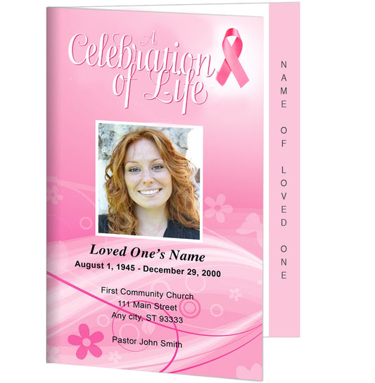 Awareness 4-Sided Graduated Funeral Program Template.