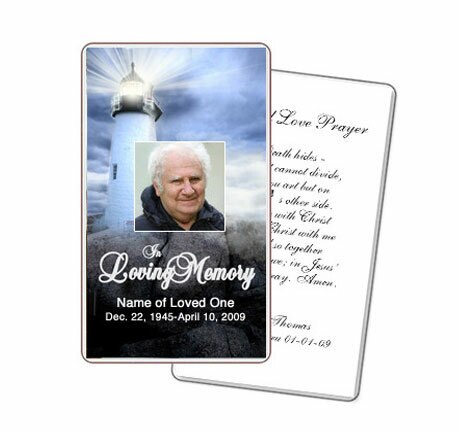 Lighthouse Prayer Card Template – Funeral Program-Site Funeral Programs ...