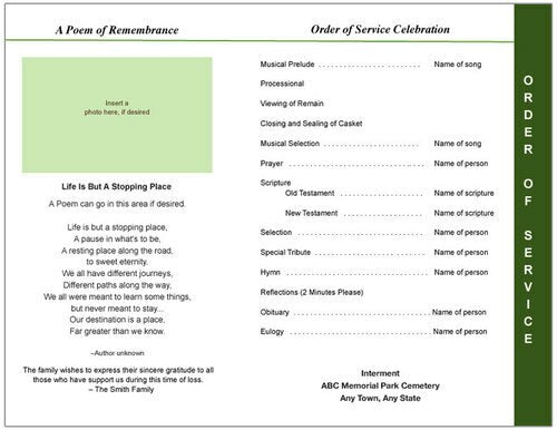 Majestic 8-Sided Funeral Graduated Program Template.