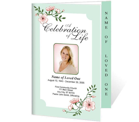 Allison 4-Sided Graduated Funeral Program Template.