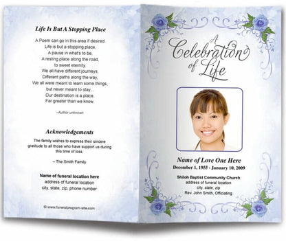 Lovely Funeral Program Template.