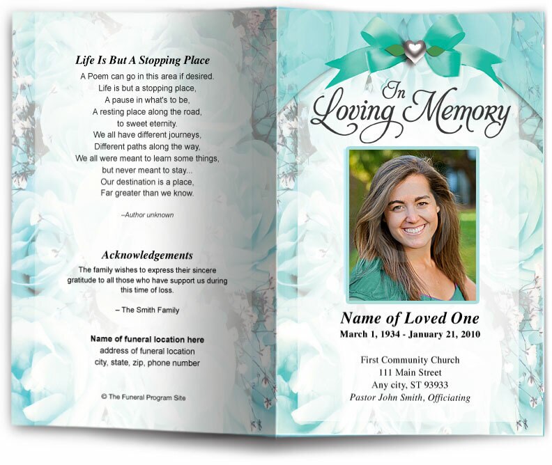 Amethyst Funeral Program Template.