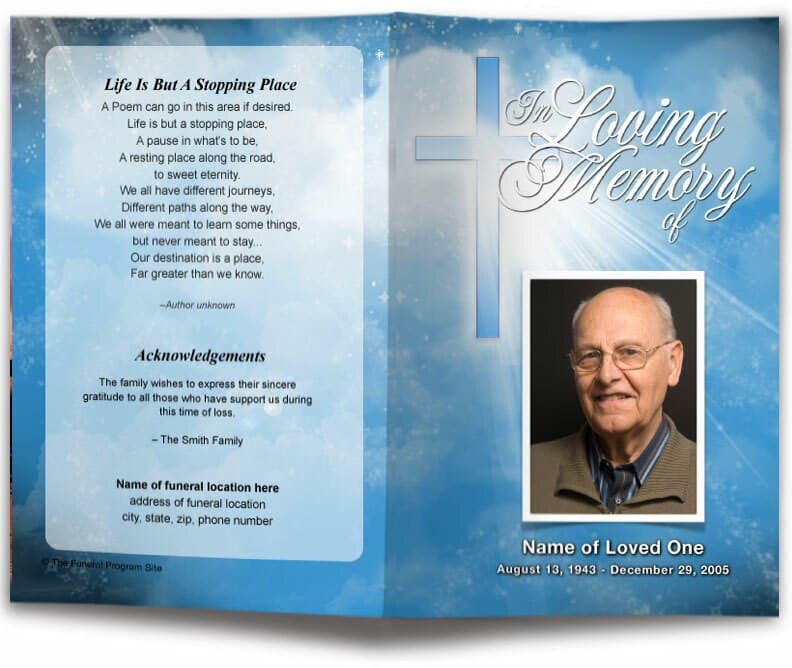 Heaven Funeral Program Template | DIY Funeral Programs – Funeral ...