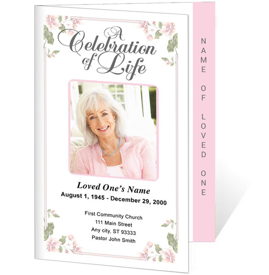 Floret 4-Sided Graduated Funeral Program Template.