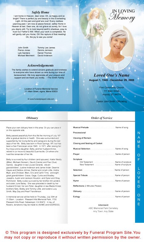 Angelica Letter 4-Sided Graduated Funeral Program Template.