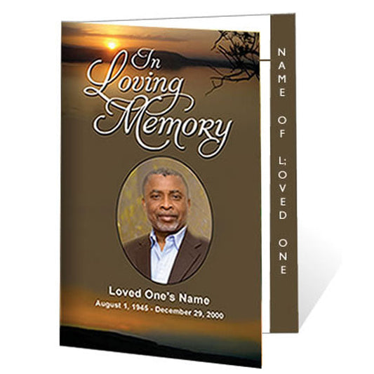 Kenya 4-Sided Graduated Funeral Program Template.