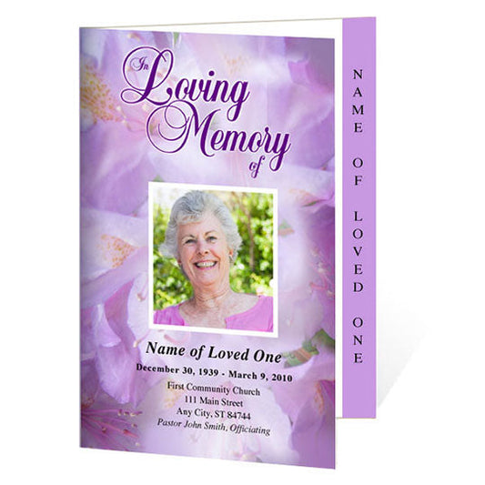 Lavender 4-Sided Graduated Funeral Program Template.