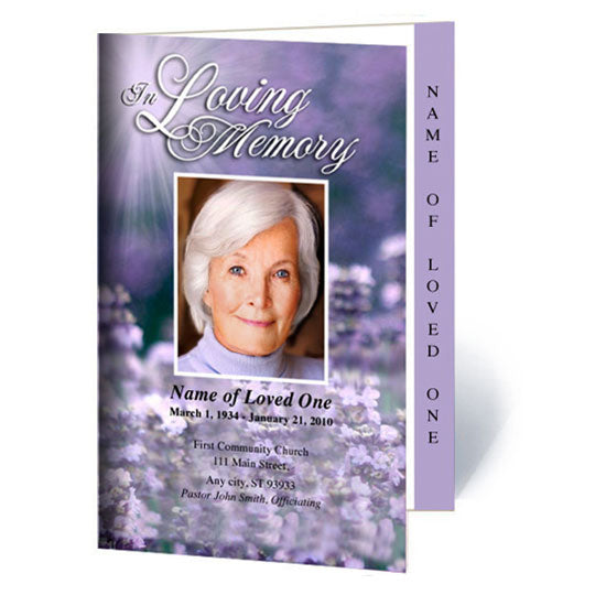 Lilac 4-Sided Graduated Funeral Program Templates – Funeral Program ...