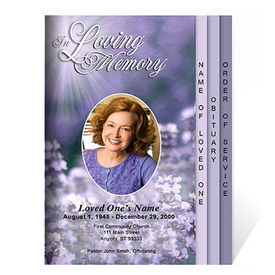 Lilac 8-Sided Graduated Funeral Program Template – Funeral Program-Site ...