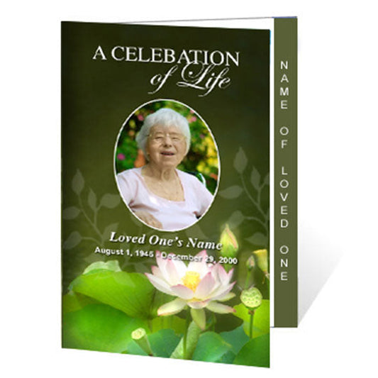 Lotus 4-Sided Graduated Funeral Program Template.